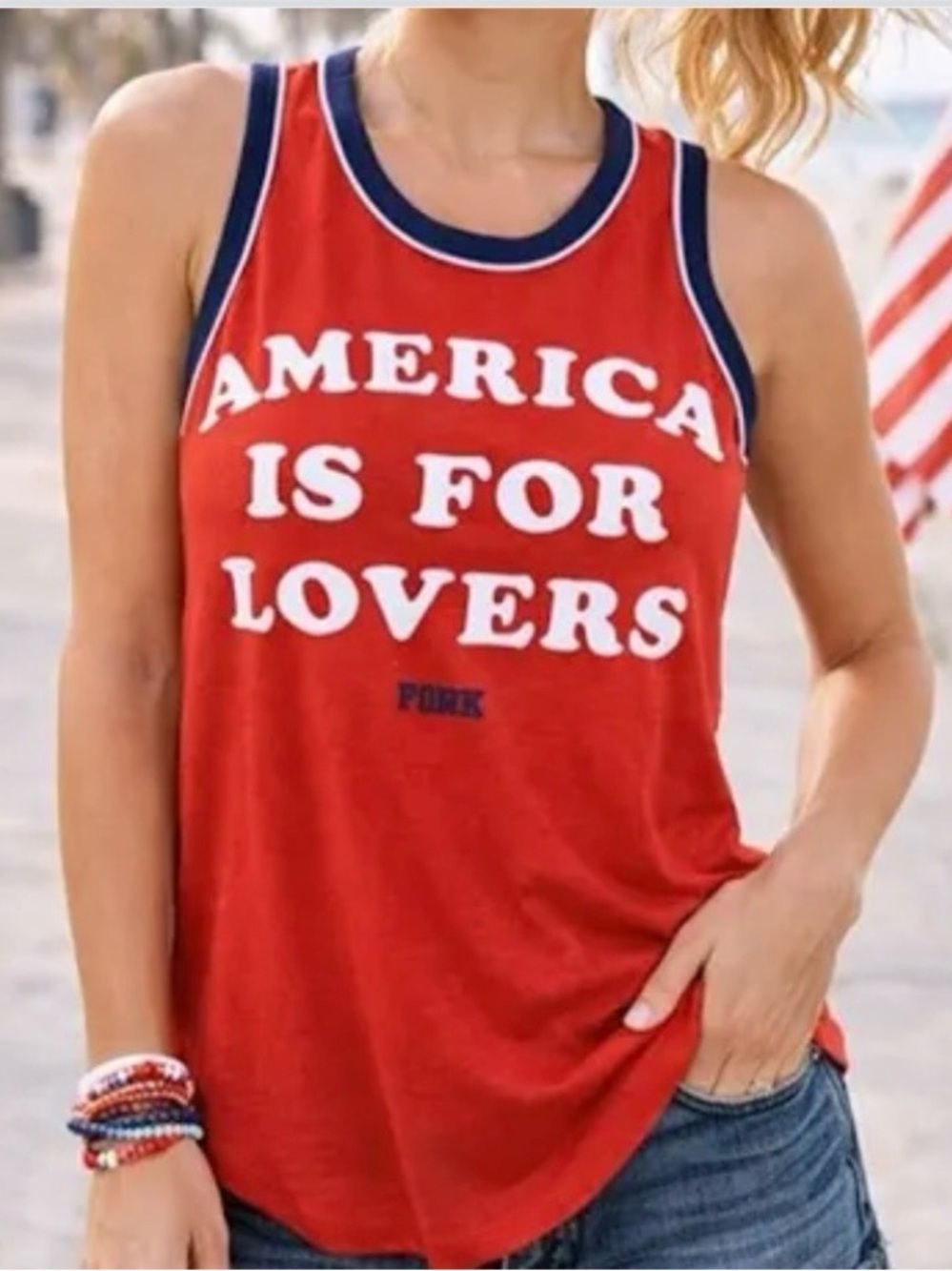 Victoria's Secret PINK America Is For Lovers Tank Top